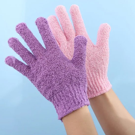 doucepeau.com Gant exfoliant bleu| Peau Éclatante - Douce Peau Le gant exfoliant idéal pour une peau douce et rayonnantes